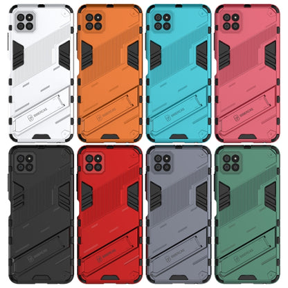 Punk Armor 2 in 1 PC + TPU Shockproof Case with Invisible Holder, For Samsung Galaxy A22 5G