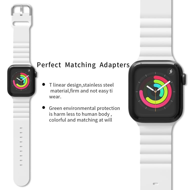 Business B Style Silicone Watch Strap, For Apple Watch Series 7 45mm / 6 & SE & 5 & 4 44mm / 3 & 2 & 1 42mm, For Apple Watch Series 7 41mm / 6 & SE & 5 & 4 40mm / 3 & 2 & 1 38mm                                                                           ...
