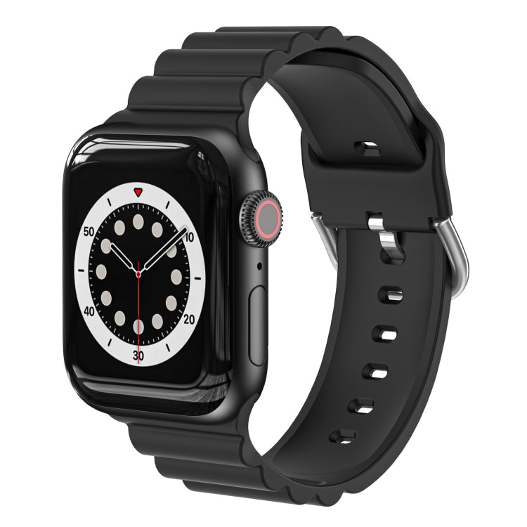 Business B Style Silicone Watch Strap, For Apple Watch Series 7 45mm / 6 & SE & 5 & 4 44mm / 3 & 2 & 1 42mm, For Apple Watch Series 7 41mm / 6 & SE & 5 & 4 40mm / 3 & 2 & 1 38mm                                                                           ...