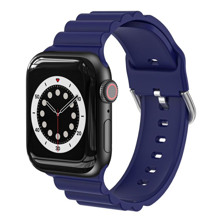 Business B Style Silicone Watch Strap, For Apple Watch Series 7 45mm / 6 & SE & 5 & 4 44mm / 3 & 2 & 1 42mm, For Apple Watch Series 7 41mm / 6 & SE & 5 & 4 40mm / 3 & 2 & 1 38mm                                                                           ...