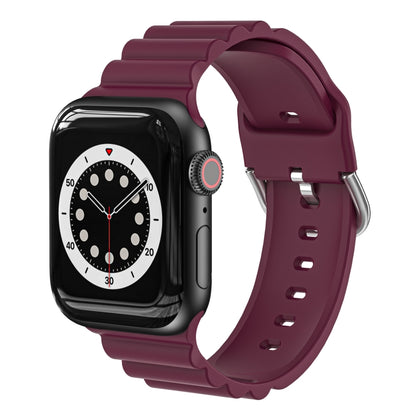 Business B Style Silicone Watch Strap, For Apple Watch Series 7 45mm / 6 & SE & 5 & 4 44mm / 3 & 2 & 1 42mm, For Apple Watch Series 7 41mm / 6 & SE & 5 & 4 40mm / 3 & 2 & 1 38mm                                                                           ...