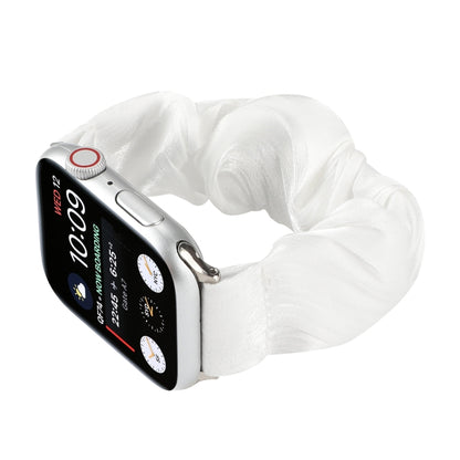 Shell Pattern Hair Ring Cloth Watch Strap, For Apple Watch Ultra 49mm / Series 8&7 45mm / SE 2&6&SE&5&4 44mm / 3&2&1 42mm, For Apple Watch Series 8&7 41mm / SE 2&6&SE&5&4 40mm / 3&2&1 38mm                                                                ...