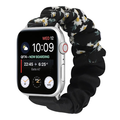 Butterfly Pattern Hair Ring Cloth Watch Strap, For Apple Watch Ultra 49mm / Series 8&7 45mm / SE 2&6&SE&5&4 44mm / 3&2&1 42mm, For Apple Watch Series 8&7 41mm / SE 2&6&SE&5&4 40mm / 3&2&1 38mm                                                            ...