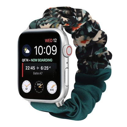 Butterfly Pattern Hair Ring Cloth Watch Strap, For Apple Watch Ultra 49mm / Series 8&7 45mm / SE 2&6&SE&5&4 44mm / 3&2&1 42mm, For Apple Watch Series 8&7 41mm / SE 2&6&SE&5&4 40mm / 3&2&1 38mm                                                            ...