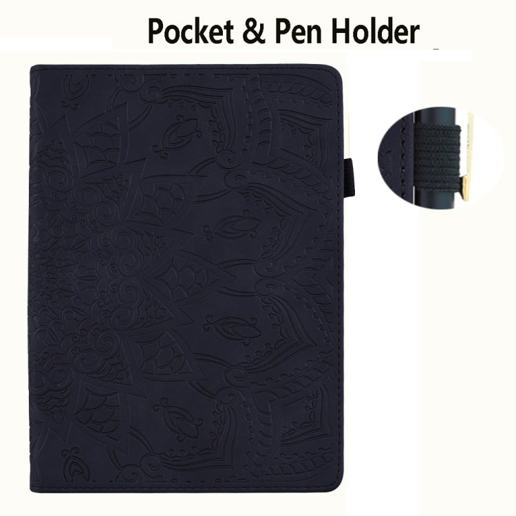 Calf Pattern Double Folding Design Embossed Leather Case with Holder & Card Slots & Pen Slot & Elastic Band, For Samsung Galaxy Tab A7 Lite 8.7 (2021) T220 / T225, For Amazon Fire HD 10 / 10 Plus (2021)