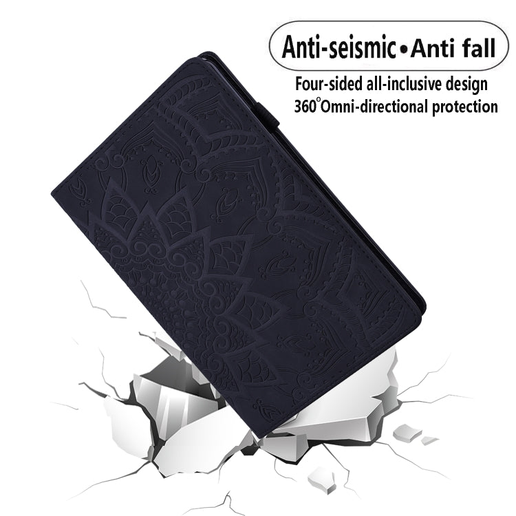 Calf Pattern Double Folding Design Embossed Leather Case with Holder & Card Slots & Pen Slot & Elastic Band, For Samsung Galaxy Tab A7 Lite 8.7 (2021) T220 / T225, For Amazon Fire HD 10 / 10 Plus (2021)