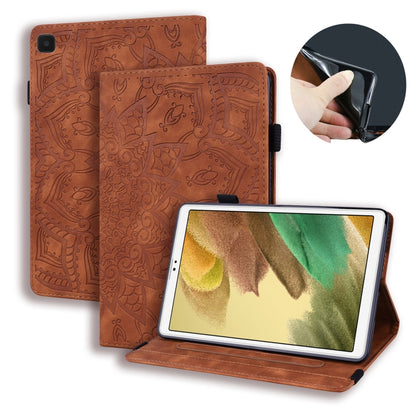 Calf Pattern Double Folding Design Embossed Leather Case with Holder & Card Slots & Pen Slot & Elastic Band, For Samsung Galaxy Tab A7 Lite 8.7 (2021) T220 / T225, For Amazon Fire HD 10 / 10 Plus (2021)
