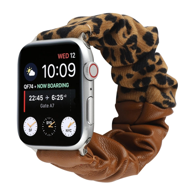 Leather Leopard Pattern Stitching Watch Strap, For Series 7 45mm / 6 & SE & 5 & 4 44mm / 3 & 2 & 1 42mm, For Series 7 41mm / 6 & SE & 5 & 4 40mm / 3 & 2 & 1 38mm