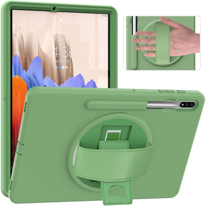 360 Degree Rotation PC + TPU Protective Case with Holder & Hand-strap & Pen Slot, For Samsung Galaxy Tab S8+ / Tab S8 Plus /  Tab S7 FE / Tab S7+ SM-T970
