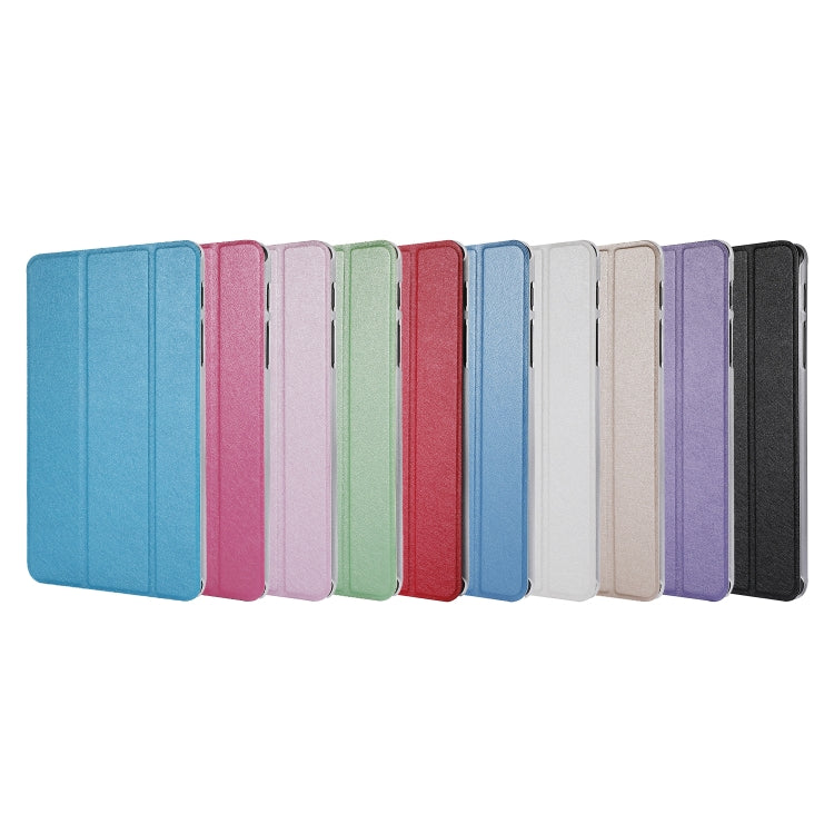 Silk Texture Three-fold Horizontal Flip Leather Case with Holder & Pen Slot, For Samsung Galaxy Tab A7 Lite 8.7 T220 / T225, For iPad Air 13 2025 / 2024 / iPad Pro 12.9 2022 / 2021, For iPad Pro 11 (2021)