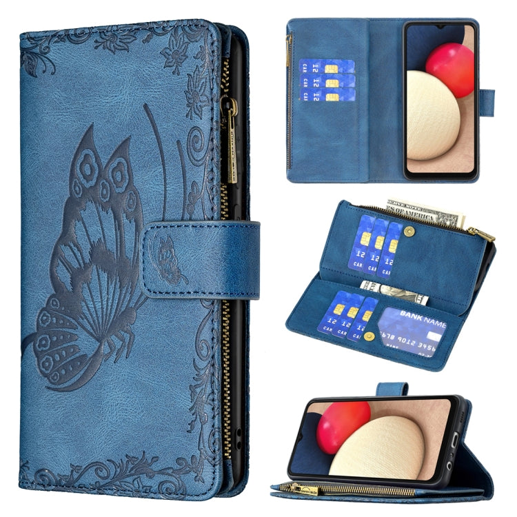 Flying Butterfly Embossing Pattern Zipper Horizontal Flip Leather Case with Holder & Card Slots & Wallet, For Samsung Galaxy A02s, For Samsung Galaxy A02, For Samsung Galaxy A11, For Samsung Galaxy A12, For Samsung Galaxy A21s, For Samsung Galaxy A21  ...