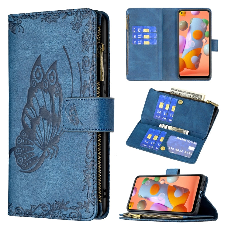 Flying Butterfly Embossing Pattern Zipper Horizontal Flip Leather Case with Holder & Card Slots & Wallet, For Samsung Galaxy A02s, For Samsung Galaxy A02, For Samsung Galaxy A11, For Samsung Galaxy A12, For Samsung Galaxy A21s, For Samsung Galaxy A21  ...
