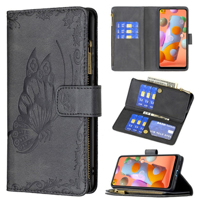 Flying Butterfly Embossing Pattern Zipper Horizontal Flip Leather Case with Holder & Card Slots & Wallet, For Samsung Galaxy A02s, For Samsung Galaxy A02, For Samsung Galaxy A11, For Samsung Galaxy A12, For Samsung Galaxy A21s, For Samsung Galaxy A21  ...