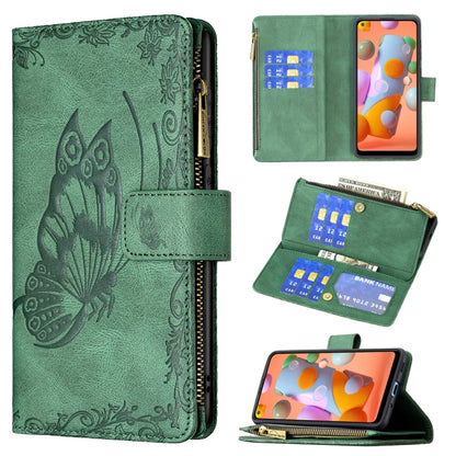 Flying Butterfly Embossing Pattern Zipper Horizontal Flip Leather Case with Holder & Card Slots & Wallet, For Samsung Galaxy A02s, For Samsung Galaxy A02, For Samsung Galaxy A11, For Samsung Galaxy A12, For Samsung Galaxy A21s, For Samsung Galaxy A21  ...