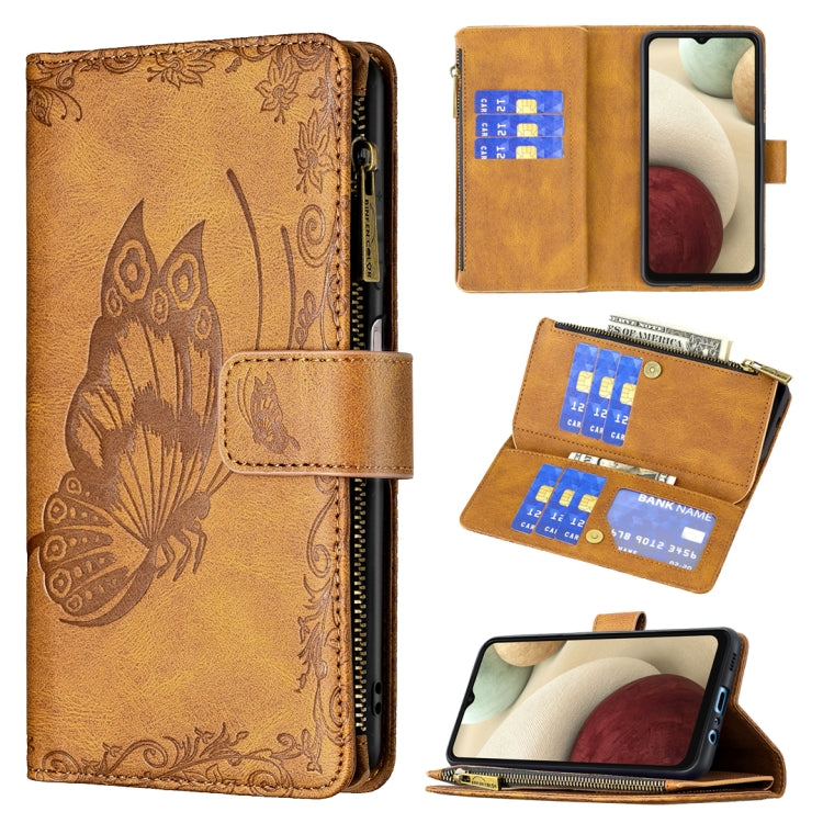 Flying Butterfly Embossing Pattern Zipper Horizontal Flip Leather Case with Holder & Card Slots & Wallet, For Samsung Galaxy A02s, For Samsung Galaxy A02, For Samsung Galaxy A11, For Samsung Galaxy A12, For Samsung Galaxy A21s, For Samsung Galaxy A21  ...