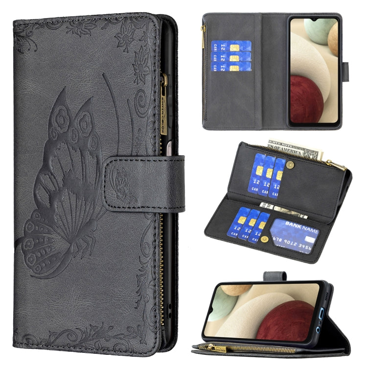 Flying Butterfly Embossing Pattern Zipper Horizontal Flip Leather Case with Holder & Card Slots & Wallet, For Samsung Galaxy A02s, For Samsung Galaxy A02, For Samsung Galaxy A11, For Samsung Galaxy A12, For Samsung Galaxy A21s, For Samsung Galaxy A21  ...