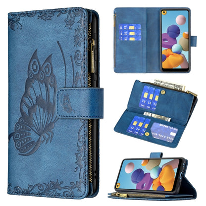 Flying Butterfly Embossing Pattern Zipper Horizontal Flip Leather Case with Holder & Card Slots & Wallet, For Samsung Galaxy A02s, For Samsung Galaxy A02, For Samsung Galaxy A11, For Samsung Galaxy A12, For Samsung Galaxy A21s, For Samsung Galaxy A21  ...