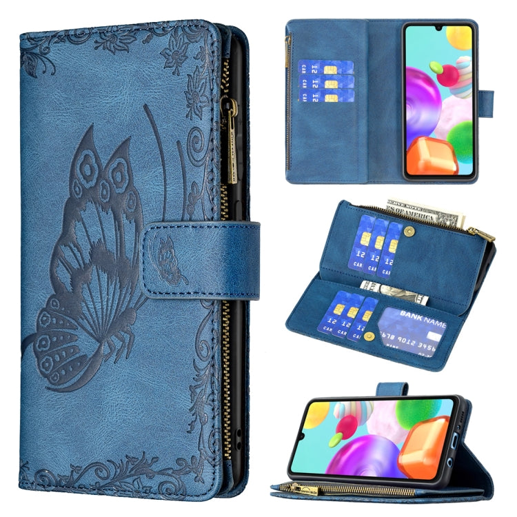 Flying Butterfly Embossing Pattern Zipper Horizontal Flip Leather Case with Holder & Card Slots & Wallet, For Samsung Galaxy A02s, For Samsung Galaxy A02, For Samsung Galaxy A11, For Samsung Galaxy A12, For Samsung Galaxy A21s, For Samsung Galaxy A21  ...