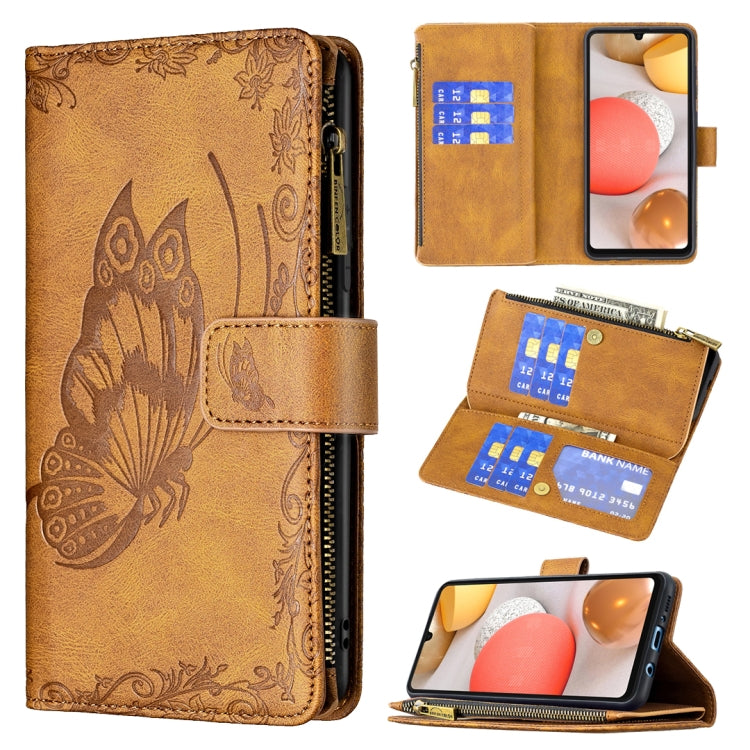 Flying Butterfly Embossing Pattern Zipper Horizontal Flip Leather Case with Holder & Card Slots & Wallet, For Samsung Galaxy A02s, For Samsung Galaxy A02, For Samsung Galaxy A11, For Samsung Galaxy A12, For Samsung Galaxy A21s, For Samsung Galaxy A21  ...