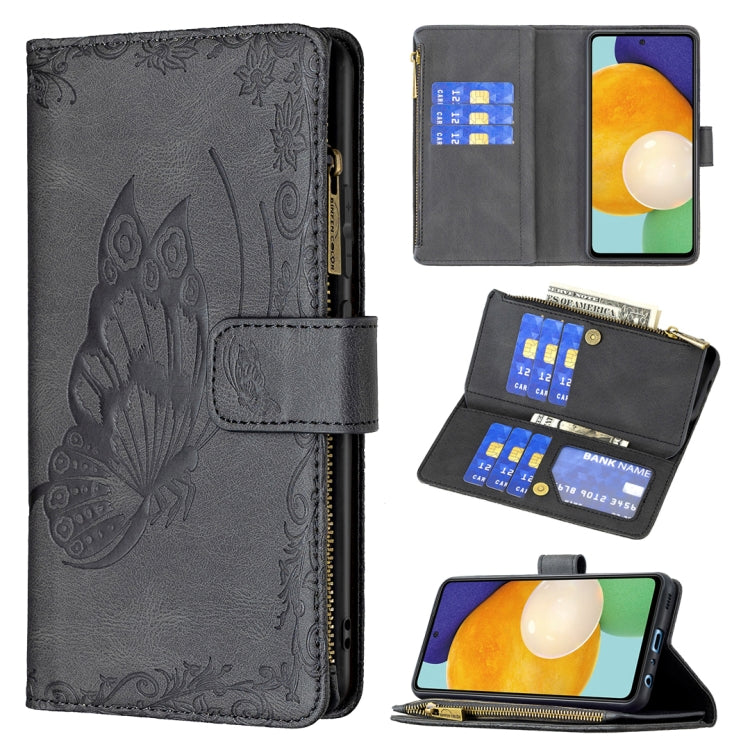Flying Butterfly Embossing Pattern Zipper Horizontal Flip Leather Case with Holder & Card Slots & Wallet, For Samsung Galaxy A51 4G, For Samsung Galaxy A52 4G / 5G, For Samsung Galaxy A71 4G, For Samsung Galaxy A72 4G / 5G, For Samsung Galaxy S20      ...