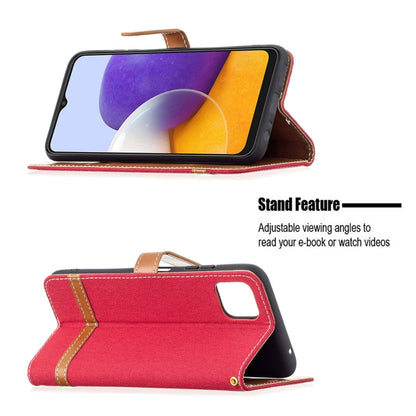 Color Matching Denim Texture Horizontal Flip Leather Case with Holder & Card Slots & Wallet & Lanyard, For Samsung Galaxy A22 5G, For Samsung Galaxy A82 5G