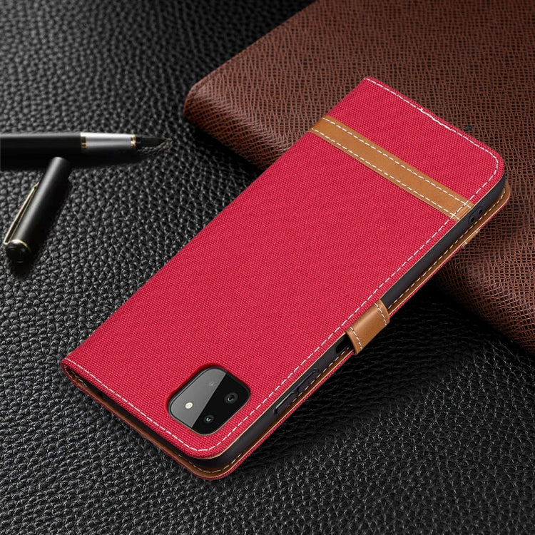 Color Matching Denim Texture Horizontal Flip Leather Case with Holder & Card Slots & Wallet & Lanyard, For Samsung Galaxy A22 5G, For Samsung Galaxy A82 5G