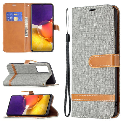 Color Matching Denim Texture Horizontal Flip Leather Case with Holder & Card Slots & Wallet & Lanyard, For Samsung Galaxy A22 5G, For Samsung Galaxy A82 5G