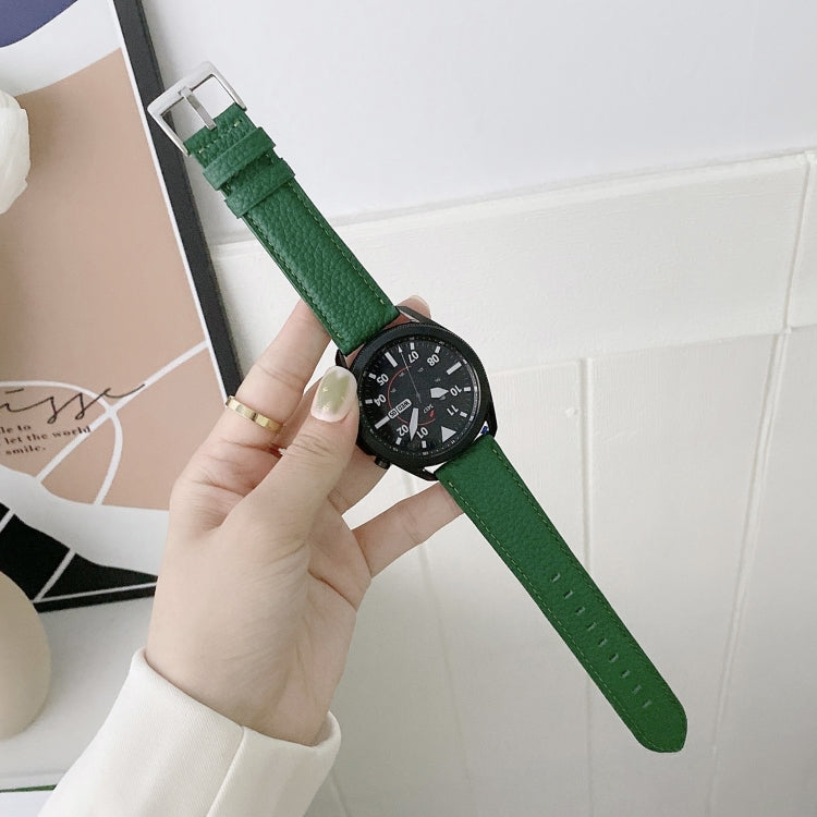Sewing Litchi Texture Leather Replacement Strap Watchband, For Samsung Galaxy Watch 42mm, For Samsung Galaxy Watch 46mm, For Samsung Galaxy Watch 3 41mm, For Samsung Galaxy Watch 3 45mm, For Samsung Galaxy Watch Active2 40mm