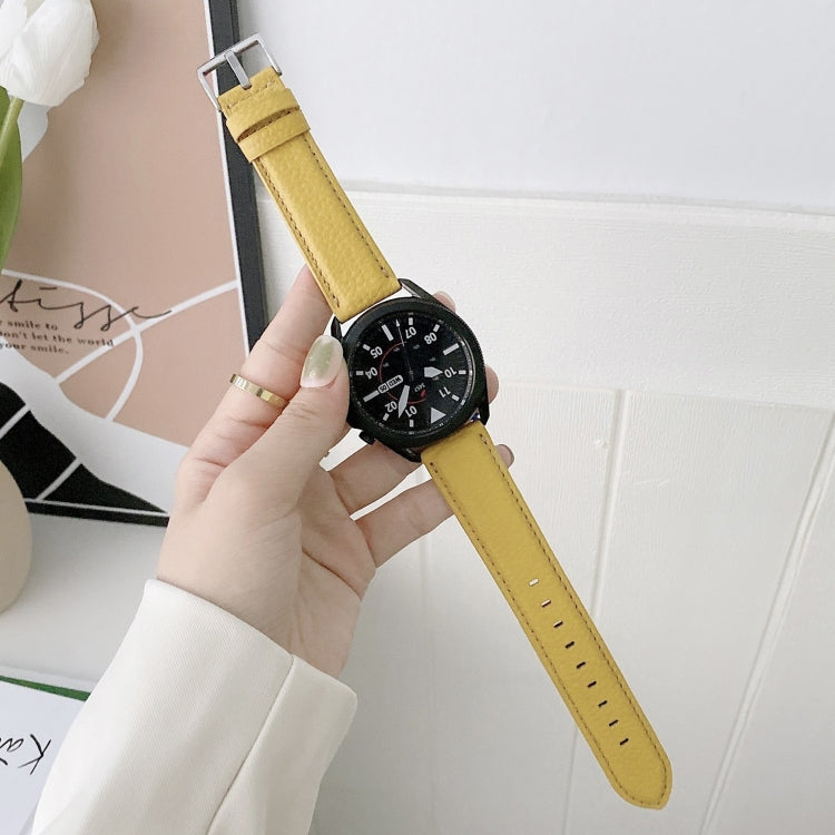 Sewing Litchi Texture Leather Replacement Strap Watchband, For Samsung Galaxy Watch 42mm, For Samsung Galaxy Watch 46mm, For Samsung Galaxy Watch 3 41mm, For Samsung Galaxy Watch 3 45mm, For Samsung Galaxy Watch Active2 40mm