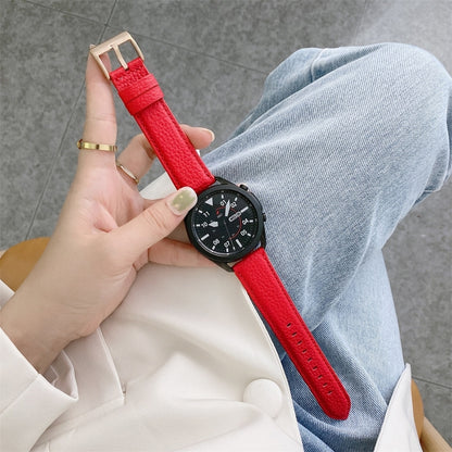 Sewing Litchi Texture Leather Replacement Strap Watchband, For Samsung Galaxy Watch Active2 44mm, For Samsung Galaxy Watch Active