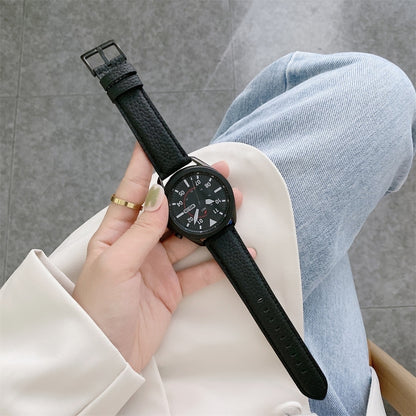 Sewing Litchi Texture Leather Replacement Strap Watchband, For Samsung Galaxy Watch Active2 44mm, For Samsung Galaxy Watch Active