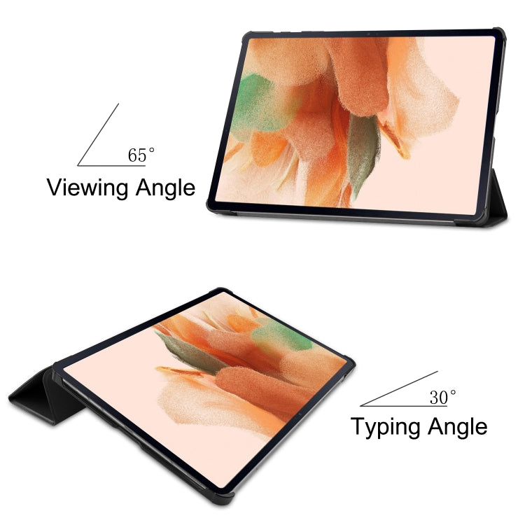 Custer Texture Horizontal Flip Leather Case with Three-folding Holder & Sleep / Wake-up Function, For Samsung Galaxy Tab S7 Lite T730 / T735