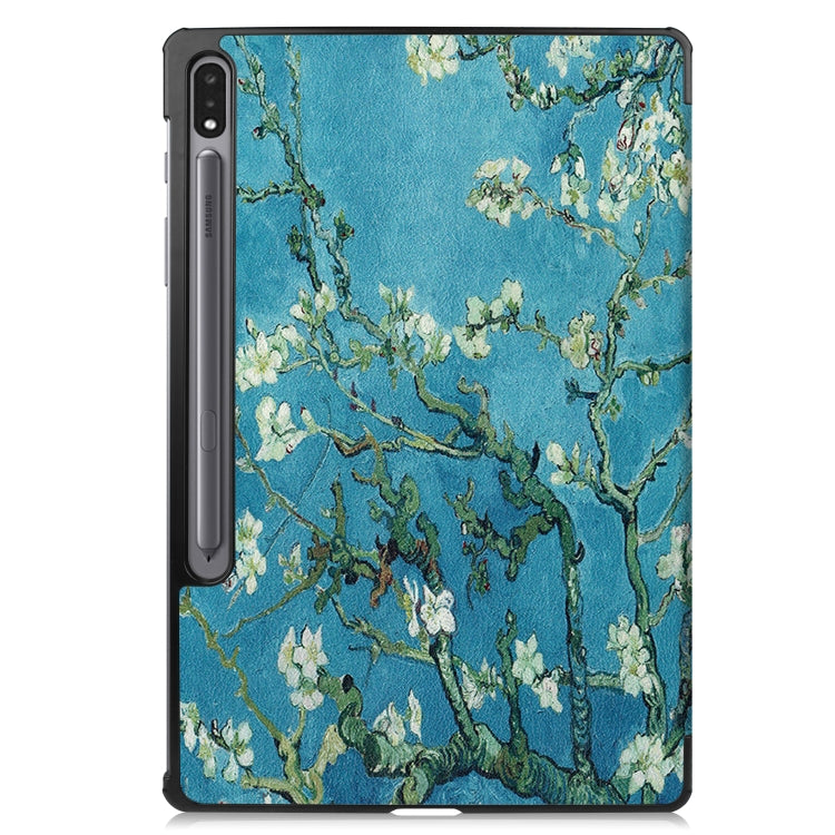 Custer Painted PU Leather Case with Sleep / Wake-up Function & 3-Fold Holder, For Samsung Galaxy Tab S7 Lite T730 / T735