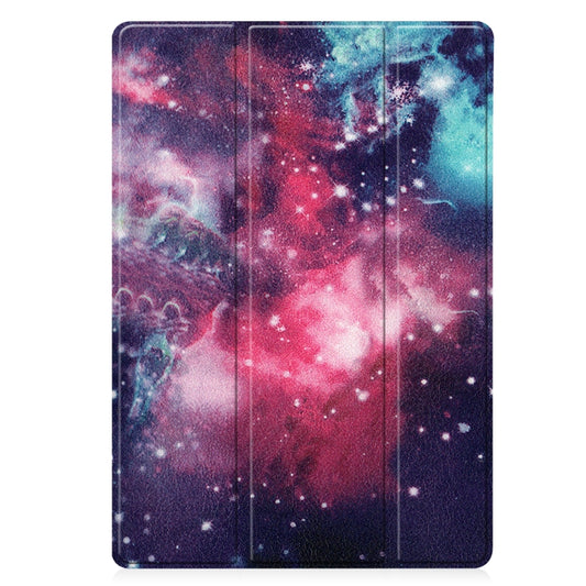 Custer Painted TPU Smart Tablet Leather Case with Sleep / Wake-up Function & 3-Fold Holder & Pen Slot, For Samsung Galaxy Tab S7 Lite T730