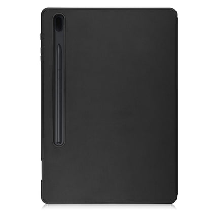Custer Pattern Pure Color TPU Smart Tablet Holster with Sleep Function & 3-Fold Holder & Pen Slot, For Samsung Galaxy Tab S7 Lite T730 / T735