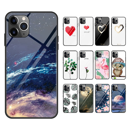 Colorful Painted Glass Case, For iPhone 11, For iPhone 11 Pro, For iPhone 11 Pro Max