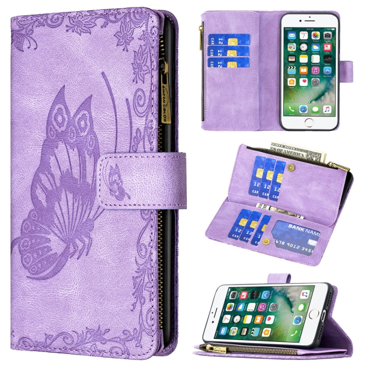 Flying Butterfly Embossing Pattern Zipper Horizontal Flip Leather Case with Holder & Card Slots & Wallet, For iPhone 8 / 7, For iPhone 8 Plus / 7 Plus, For iPhone XS / X, For iPhone XR, For iPhone XS Max, For iPhone 11, For iPhone 11 Pro               ...