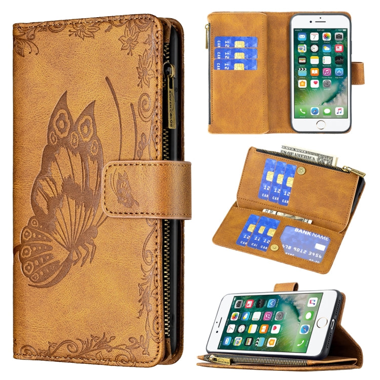 Flying Butterfly Embossing Pattern Zipper Horizontal Flip Leather Case with Holder & Card Slots & Wallet, For iPhone 8 / 7, For iPhone 8 Plus / 7 Plus, For iPhone XS / X, For iPhone XR, For iPhone XS Max, For iPhone 11, For iPhone 11 Pro               ...