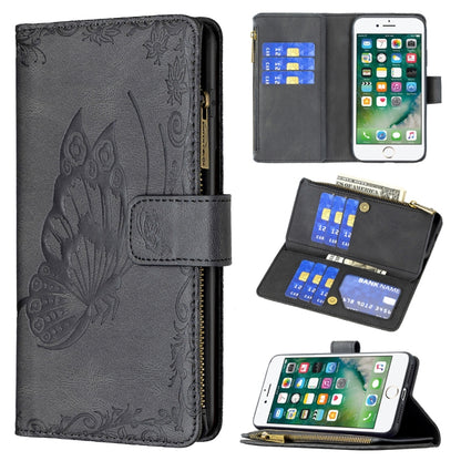 Flying Butterfly Embossing Pattern Zipper Horizontal Flip Leather Case with Holder & Card Slots & Wallet, For iPhone 8 / 7, For iPhone 8 Plus / 7 Plus, For iPhone XS / X, For iPhone XR, For iPhone XS Max, For iPhone 11, For iPhone 11 Pro               ...