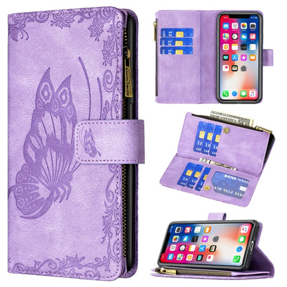 Flying Butterfly Embossing Pattern Zipper Horizontal Flip Leather Case with Holder & Card Slots & Wallet, For iPhone 8 / 7, For iPhone 8 Plus / 7 Plus, For iPhone XS / X, For iPhone XR, For iPhone XS Max, For iPhone 11, For iPhone 11 Pro               ...