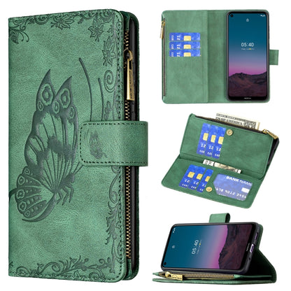 Flying Butterfly Embossing Pattern Zipper Horizontal Flip Leather Case with Holder & Card Slots & Wallet, For iPhone 12, For iPhone 12 Pro, For iPhone 12 Pro Max, For Nokia 1.4, For Nokia 3.4