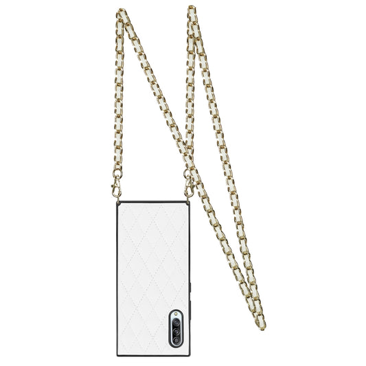 Elegant Rhombic Pattern Microfiber Leather +TPU Shockproof Case with Crossbody Strap Chain, For Samsung Galaxy A90 5G, For Samsung Galaxy Note10+, For Samsung Galaxy Note20 Ultra, For Samsung Galaxy S9+, For Samsung Galaxy S10, For Samsung Galaxy S10+ ...