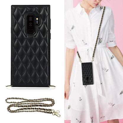 Elegant Rhombic Pattern Microfiber Leather +TPU Shockproof Case with Crossbody Strap Chain, For Samsung Galaxy A90 5G, For Samsung Galaxy Note10+, For Samsung Galaxy Note20 Ultra, For Samsung Galaxy S9+, For Samsung Galaxy S10, For Samsung Galaxy S10+ ...