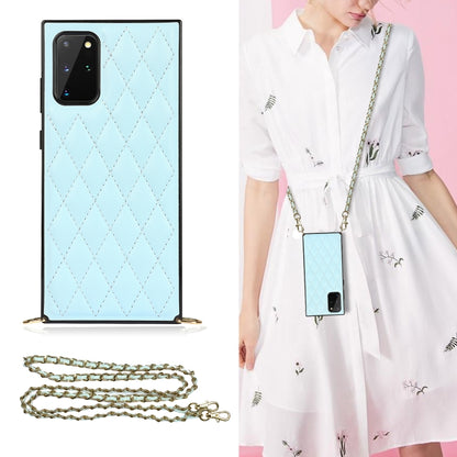Elegant Rhombic Pattern Microfiber Leather +TPU Shockproof Case with Crossbody Strap Chain, For Samsung Galaxy S20, For Samsung Galaxy S20+, For Samsung Galaxy S21 5G, For Samsung Galaxy S21+ 5G