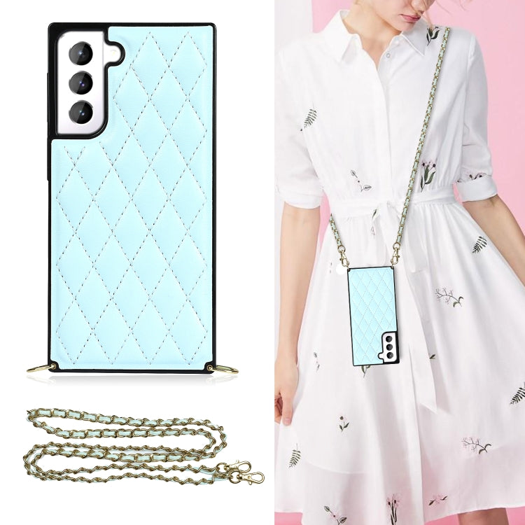 Elegant Rhombic Pattern Microfiber Leather +TPU Shockproof Case with Crossbody Strap Chain, For Samsung Galaxy S20, For Samsung Galaxy S20+, For Samsung Galaxy S21 5G, For Samsung Galaxy S21+ 5G