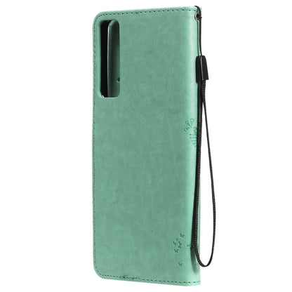 Tree & Cat Pattern Pressed Printing Horizontal Flip PU Leather Case with Holder & Card Slots & Wallet & Lanyard, For LG Stylo 7 5G / 4G, For OPPO F19 / A74 4G, For OPPO A93 5G / A74 5G, For OPPO A94 4G / F19 Pro / Reno 5F