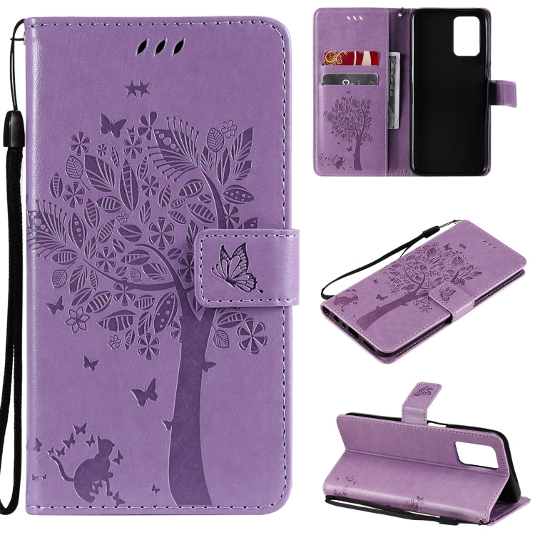 Tree & Cat Pattern Pressed Printing Horizontal Flip PU Leather Case with Holder & Card Slots & Wallet & Lanyard, For OPPO Reno5 Pro+ 5G / Find X3 Neo, For OPPO Find X3 / X3 Pro, For OPPO Realme 8 4G / Realme 8 Pro 4G, For OPPO Realme V13 5G / Realme 8 5G