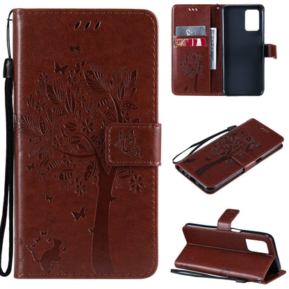 Tree & Cat Pattern Pressed Printing Horizontal Flip PU Leather Case with Holder & Card Slots & Wallet & Lanyard, For OPPO Reno5 Pro+ 5G / Find X3 Neo, For OPPO Find X3 / X3 Pro, For OPPO Realme 8 4G / Realme 8 Pro 4G, For OPPO Realme V13 5G / Realme 8 5G