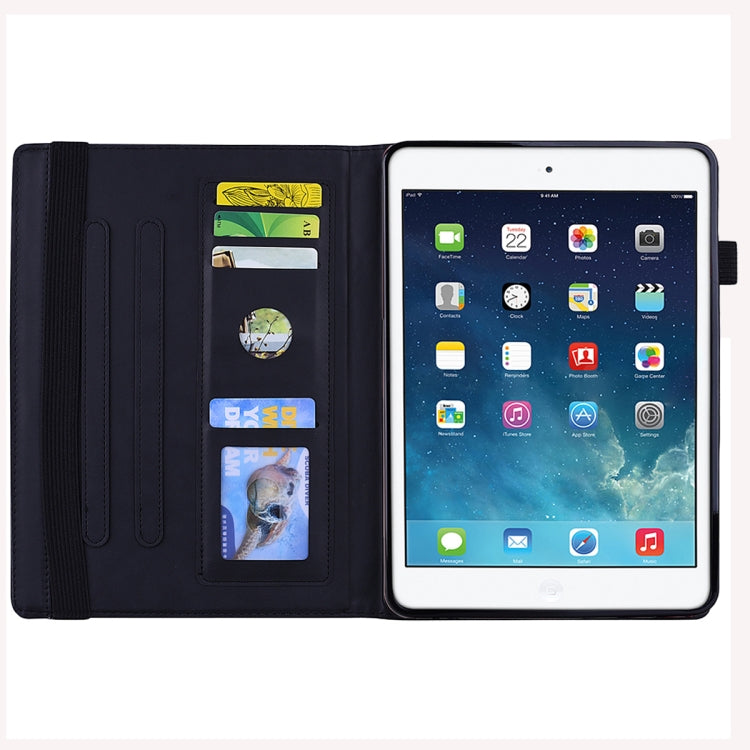 Calf Pattern Double Folding Design Embossed Leather Case with Holder & Card Slots & Pen Slot & Elastic Band, For iPad Pro 9.7 inch, For iPad 10.2 2021 / 2020 / 2019, For iPad 4 & 3 & 2, For iPad Mini 2019 & 4 & 3 & 2                                    ...