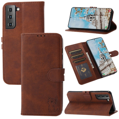 Embossed Happy Cat Pattern Horizontal Flip Leather Case with Holder & Card Slots & Wallet, For Samsung Galaxy S21 FE, For Samsung Galaxy A12, For Samsung Galaxy A22 4G, For Samsung Galaxy A22 5G EU Version, For Samsung Galaxy A32 4G                    ...